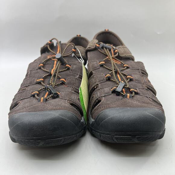 Nevados Bump Toe Sandals Waterproof Men‎ Size 10 Brown Nubuck Leather Lace Shoes - Picture 2 of 9